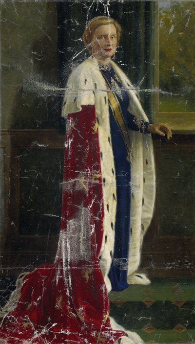 Hollanda Kraliçesi Juliana taç giyme cübbesiyle by Henricus Rol