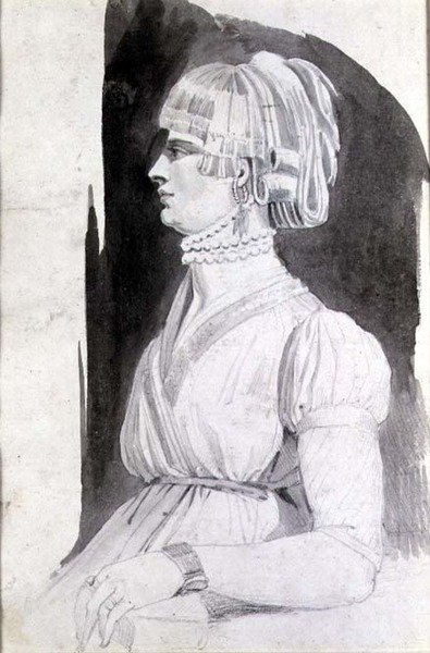 Bir kadının incelenmesi (kalem, kalem ve yıkama) by Johann Heinrich Füssli
