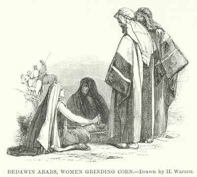 Bedevi Araplar, Mısır öğüten kadınlar (gravür) by Henry (after) Warren