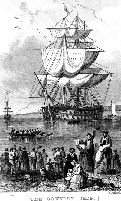 Hükümlü Gemi, c1820. by Henry Adlard
