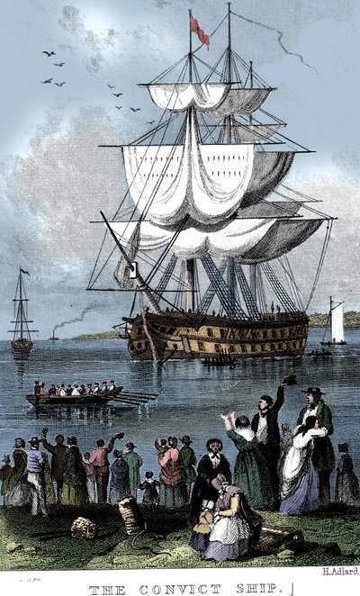 Hükümlü Gemi, c1820. by Henry Adlard