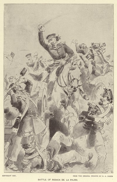 Resaca de la Palma Savaşı (lito) by Henry Alexander (after) Ogden