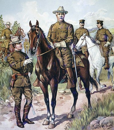 ABD Ordusu 1902-07 Saha Servis Üniformaları (renkli lito) by Henry Alexander (after) Ogden