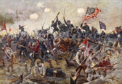 Spotsylvania Savaşı, 8-21 Mayıs 1864 (renkli taş baskı) by Henry Alexander Ogden