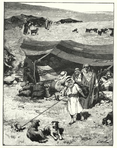 Bir Bedevi kampı (lito) by Henry Andrew Harper