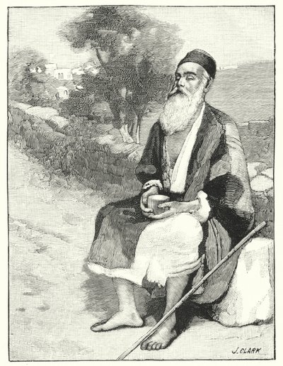 Kudüs yakınlarında kör bir dilenci (lito) by Henry Andrew Harper