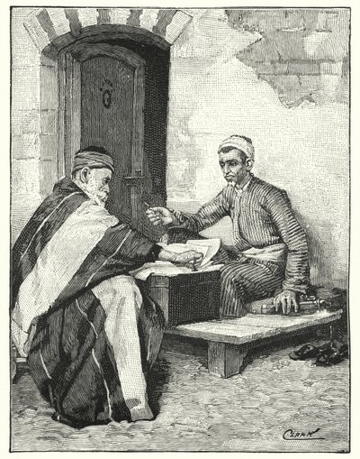Bir mektubu mühürleyen Doğulu bir yazar (lito) by Henry Andrew Harper