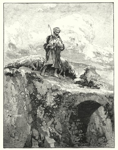 Ürdün üzerinde korkuluksuz köprü (lito) by Henry Andrew Harper