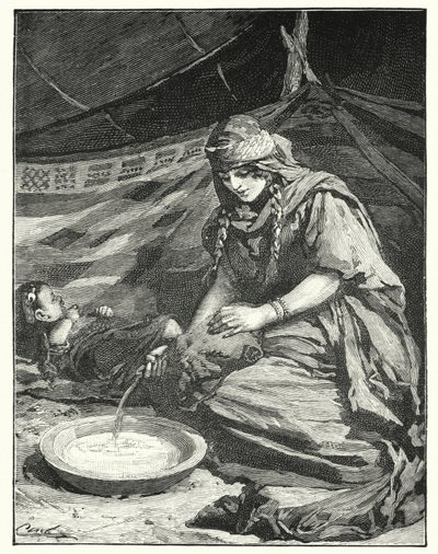 Bedevi çadırının içi (lito) by Henry Andrew Harper