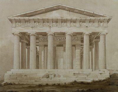 Hephaestus Tapınağı, Atina (kağıt üzerinde sepya wc) by Henry Bailey