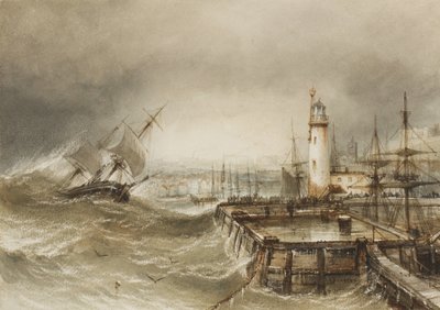 Scarborough Limanı Girişi (kağıt üzerinde wc) by Henry Barlow Carter