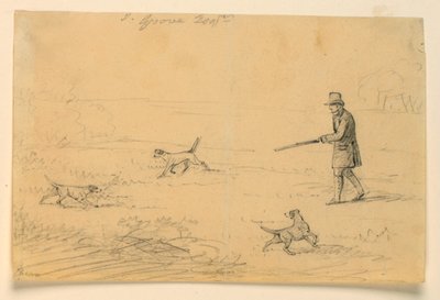 Üç Köpekli Bir Beyefendinin Çalışması, Avcılık by Henry Bernard Chalon
