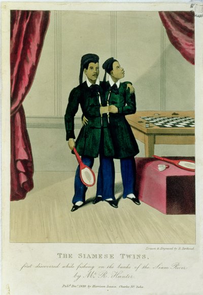 Siyam İkizleri, İlk Olarak Siam Nehri Kıyısında Balık Tutarken Bay R. Hunter Tarafından Keşfedildi, 1829 by Henry Berthoud