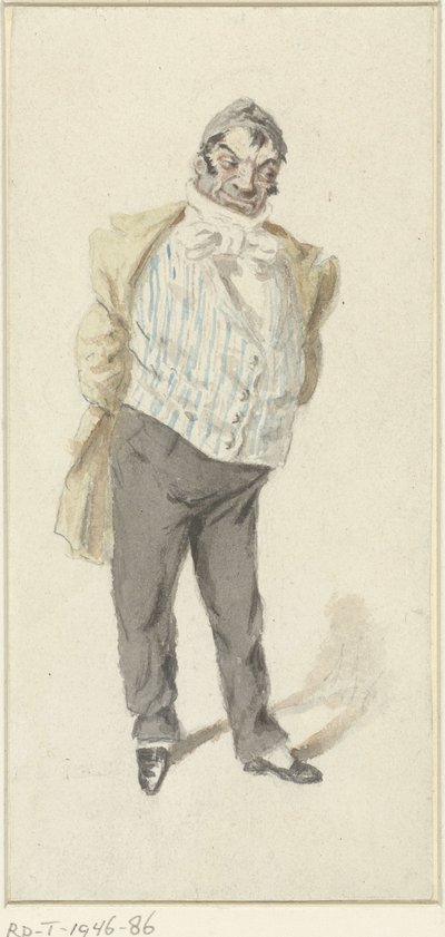 Ayakta duran bir beyefendinin karikatürü by Henry Bonaventure Monnier
