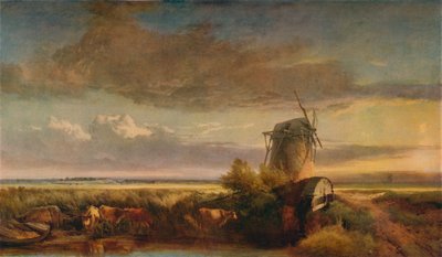 Mills on the Fens, c1853 by Henry Bright
