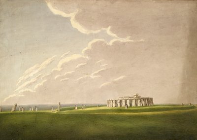 Büyük Antediluvian Stonehenge Tapınağı: Kuzeyden orijinal haliyle, 1824-1839 by Henry Browne
