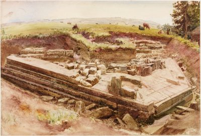 Cilurnum veya Chesters (kağıt üzerine guaj, kurşun kalem ve sulu boya) by Henry Burdon Richardson