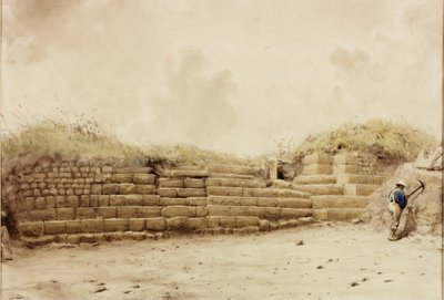 Housesteads, c.1848 (kağıt üzerine kurşun kalem ve sulu boya) by Henry Burdon Richardson