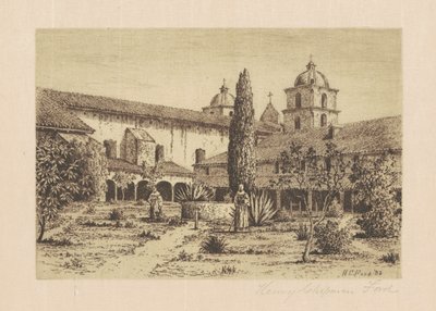 Bahçe, Mission Santa Barbara, 1888. by Henry Chapman Ford