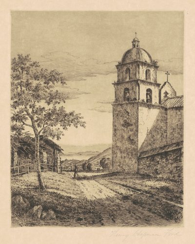 Mission Santa Barbara, Güneye Bakıyor by Henry Chapman Ford