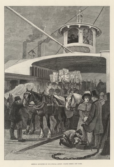 Amerika Özel Sanatçımız tarafından tekrar ziyaret edildi, Fulton Ferry, New York by Henry Charles Seppings Wright