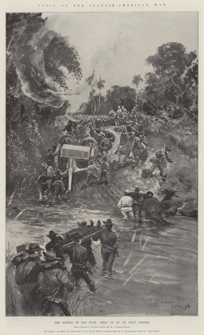 İspanyol-Amerikan Savaşı'nın kapanışı, San Juan Savaşı, Çirkin Bir Köşede düzenlendi by Henry Charles Seppings Wright