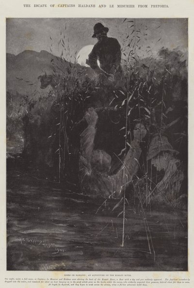 Kaptan Haldane ve Le Mesurier'in Pretoria'dan Kaçışı by Henry Charles Seppings Wright