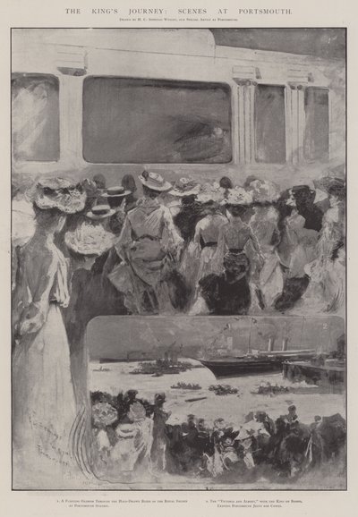 Kralın Yolculuğu, Portsmouth Sahneleri by Henry Charles Seppings Wright