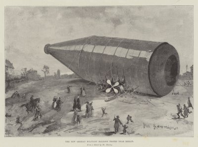 Yeni Alman Askeri Balonu Berlin yakınlarında test edildi by Henry Charles Seppings Wright