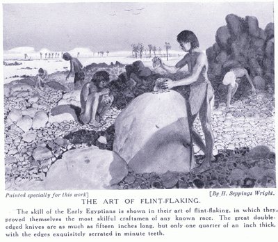 Çakmaktaşı yapma sanatı, c.1920 by Henry Charles Seppings Wright