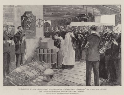 Merhum Saxe-Coburg-Gotha Dükü, HMS Alexandra'da Anma Servisi, Dük'ün Son Komutanlığı by Henry Charles Seppings Wright