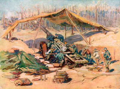 Fransız topçu pozisyonu, Fransa, 1918, 1926. by Henry Cheffer