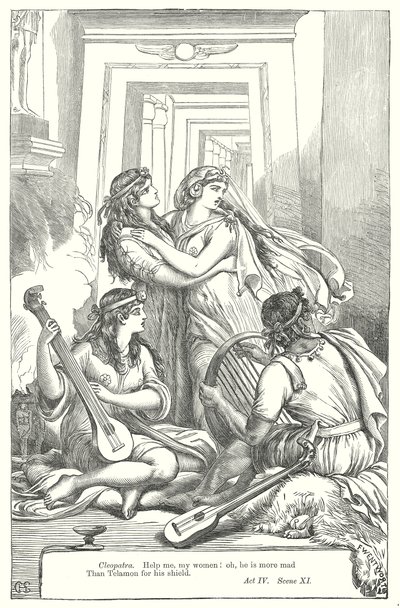 Antonius ve Kleopatra (gravür) by Henry Courtney (after) Selous