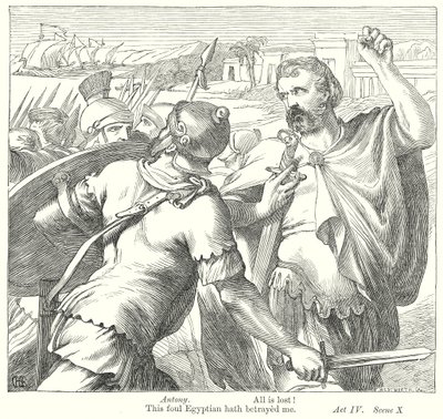 Antonius ve Kleopatra (gravür) by Henry Courtney (after) Selous