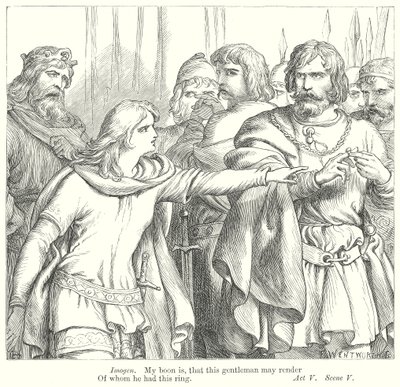 Cymbeline (gravür) by Henry Courtney (after) Selous