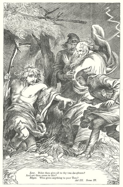 Kral Lear (gravür) by Henry Courtney (after) Selous