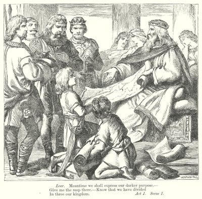 Kral Lear (gravür) by Henry Courtney (after) Selous