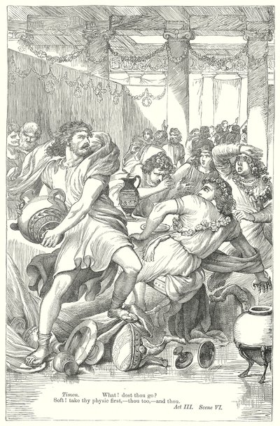 Atinalı Timon (gravür) by Henry Courtney (after) Selous