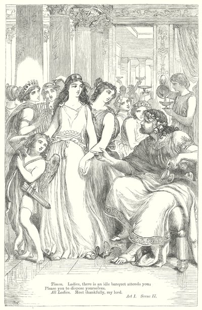 Atinalı Timon (gravür) by Henry Courtney (after) Selous