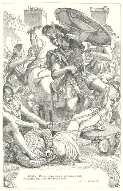 Troilus ve Cressida (gravür) by Henry Courtney (after) Selous