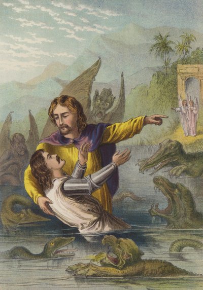 Nehri geçmek (chromolitho) by Henry Courtney Selous