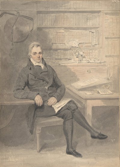 Yazı Masasının Önünde Oturan Bir Adamın Portresi, 1795-1800. by Henry Edridge
