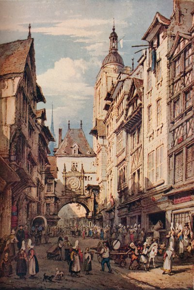 Rue De La Grosse Horloge, Rouen, 1821 by Henry Edridge