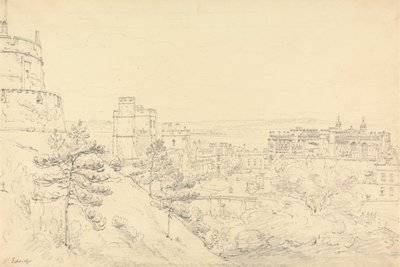 Yuvarlak Kulenin Buzulundan Windsor Kalesi by Henry Edridge