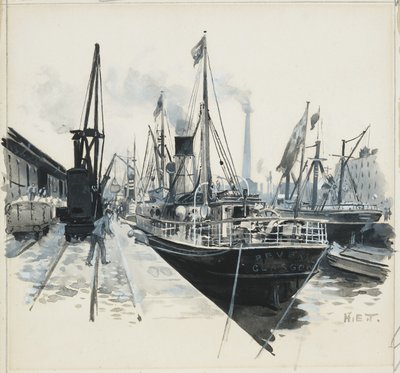 Pomona Dock'ta Yükleme by Henry Edward Tidmarsh