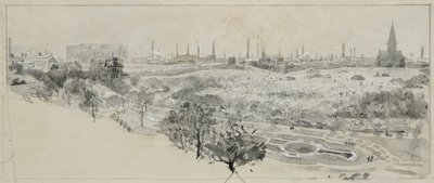 Phillips Park Mezarlığı ve Bradford Road Gaz İşleri by Henry Edward Tidmarsh