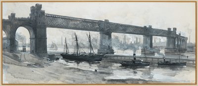 Gemi Kanalı, Runcorn Köprüsü by Henry Edward Tidmarsh