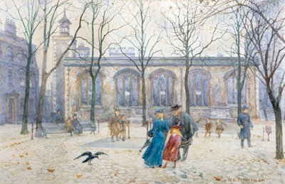 The Church Raven, Tower of London (suluboya) by Henry Edward Tidmarsh