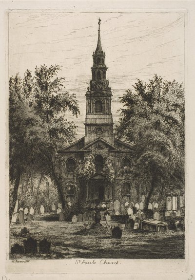 St. Pauls Şapeli, New York, Eski New York Manzaralarından, 1877. by Henry Farrer