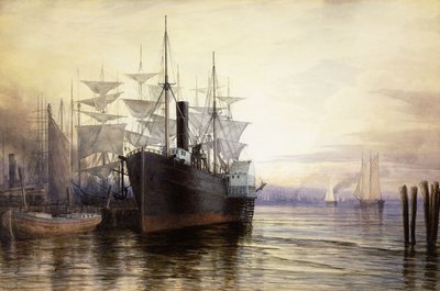 Gün Batımı, New York Limanı, 1880 by Henry Farrer